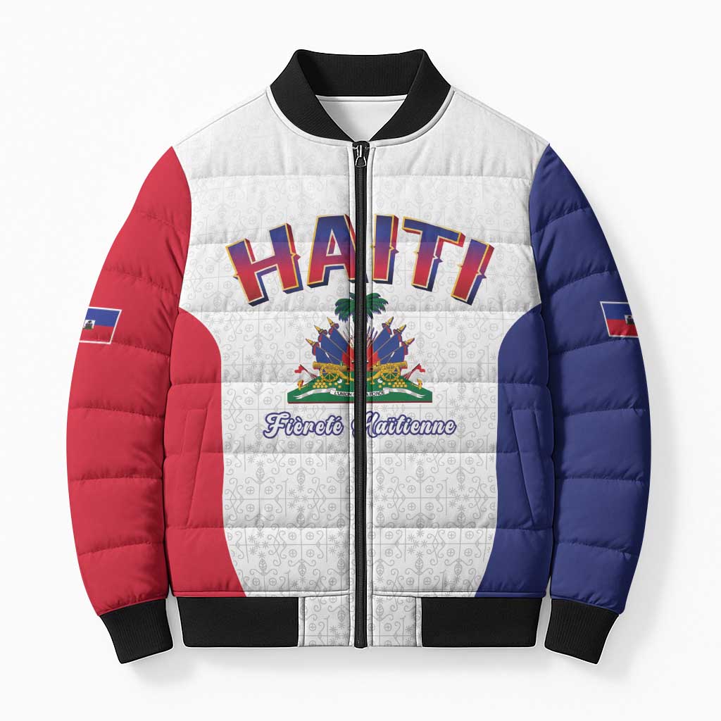 Afro-Haitians World Football 2026 Bomber Puffer Jacket Haiti est de Retour White Voodoo Veve Spirits