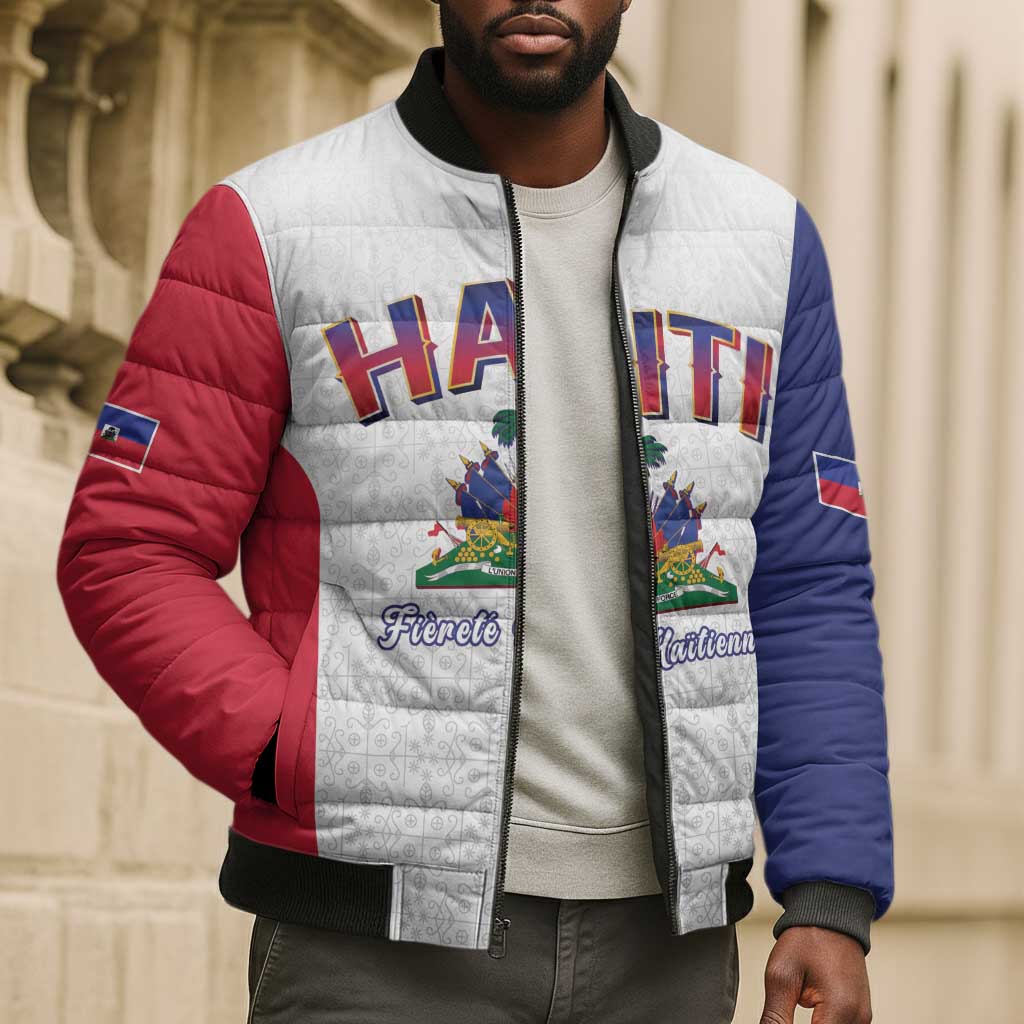 Afro-Haitians World Football 2026 Bomber Puffer Jacket Haiti est de Retour White Voodoo Veve Spirits
