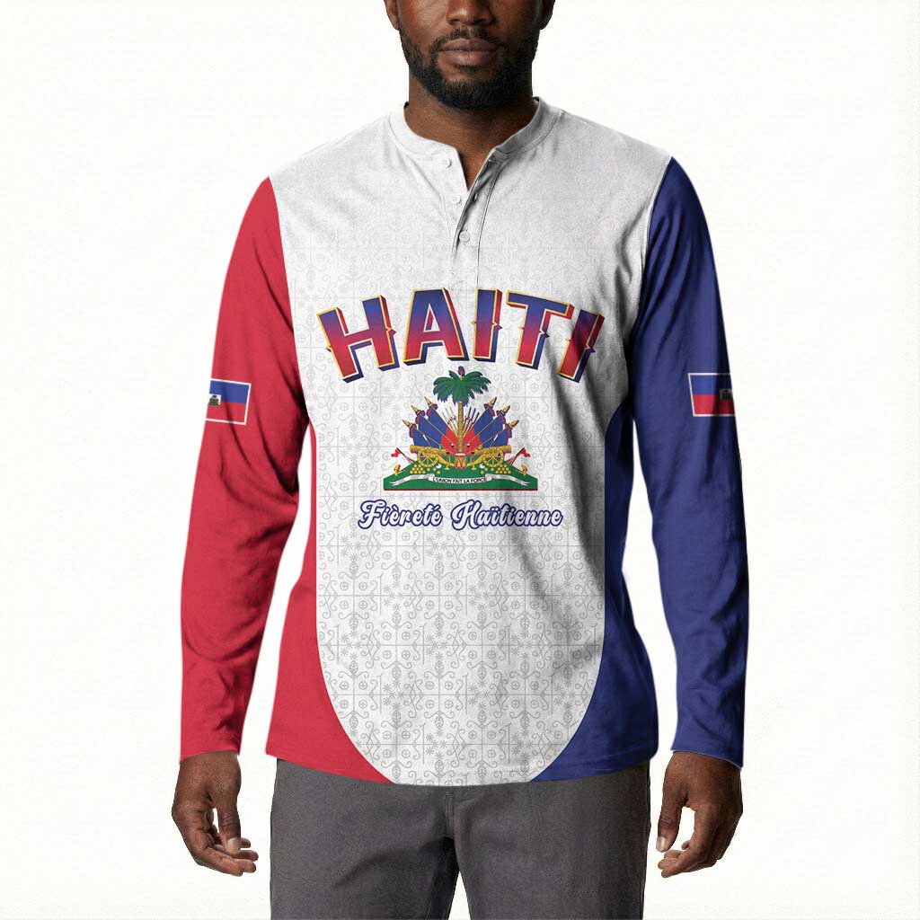 Afro-Haitians World Football 2026 Button Sweatshirt Haiti est de Retour White Voodoo Veve Spirits