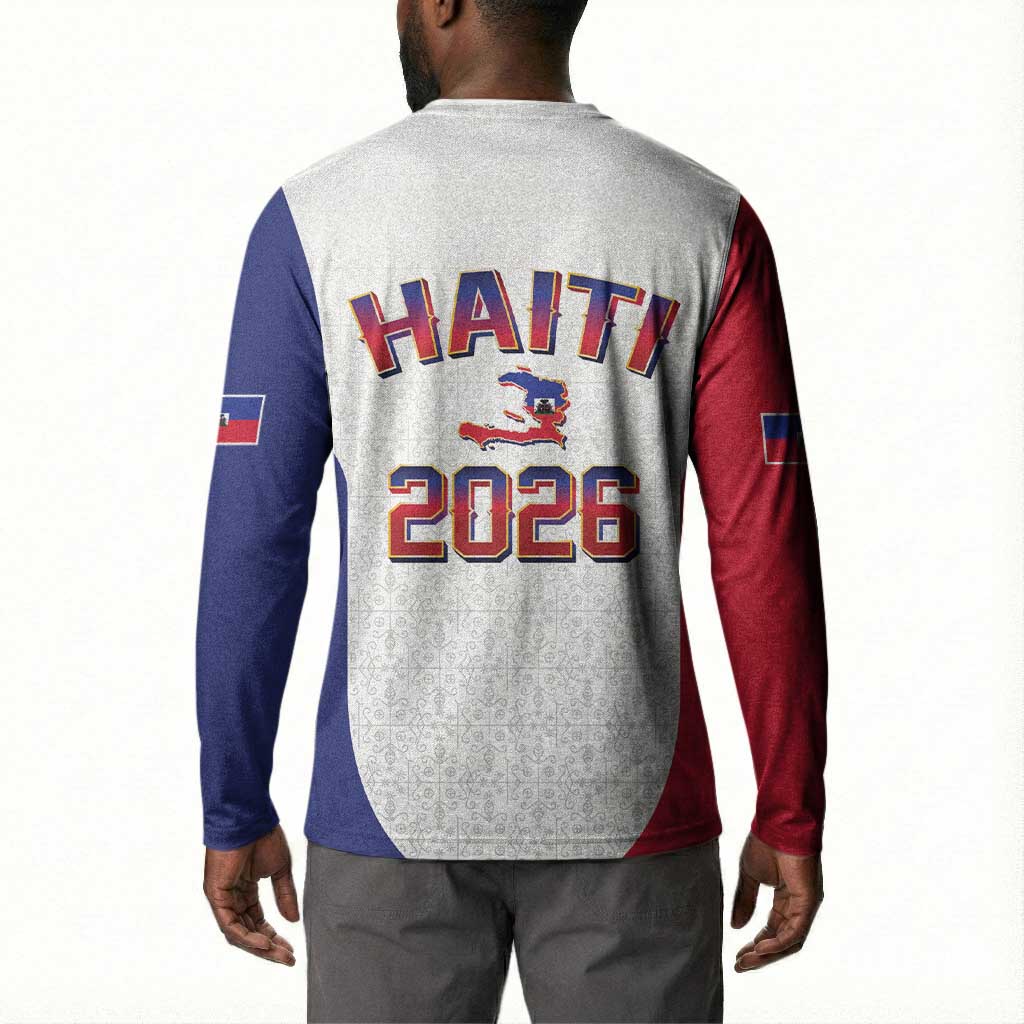 Afro-Haitians World Football 2026 Button Sweatshirt Haiti est de Retour White Voodoo Veve Spirits