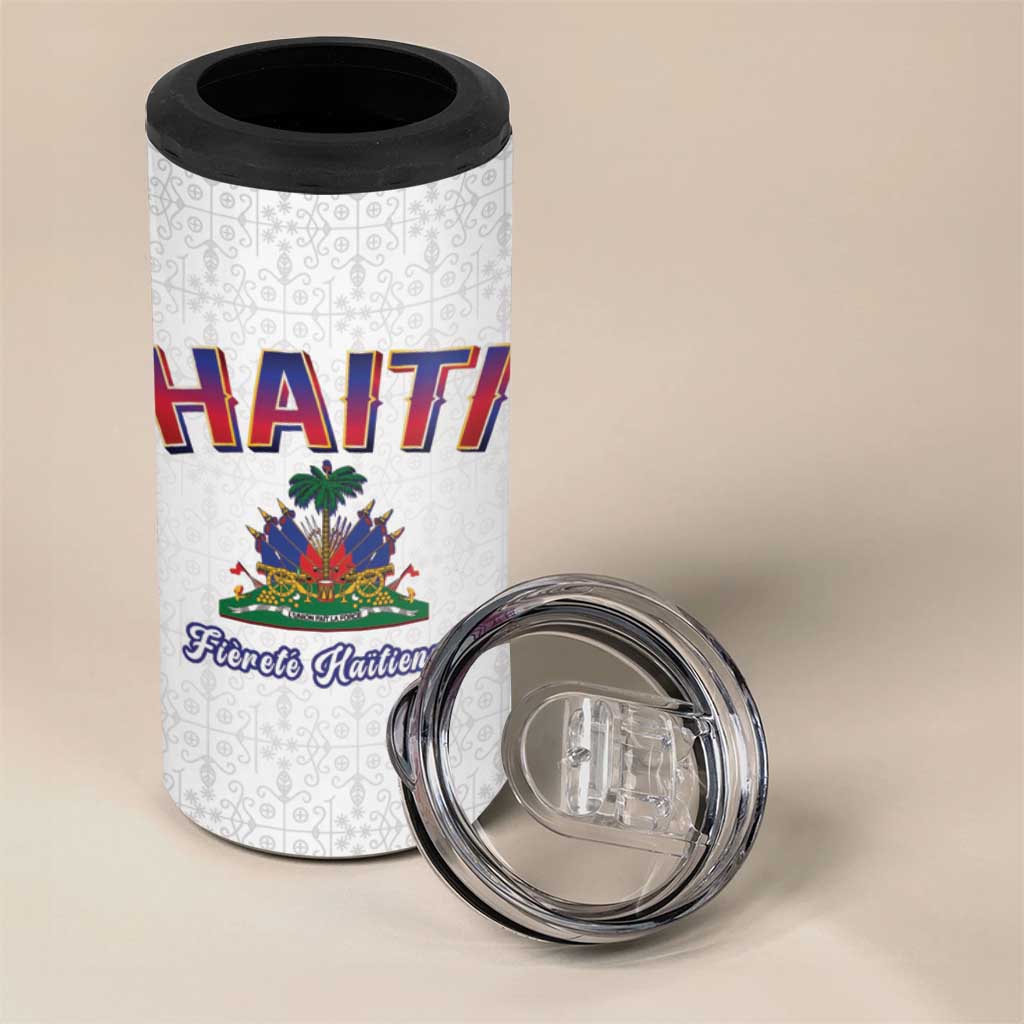 Afro-Haitians World Football 2026 4 in 1 Can Cooler Tumbler Haiti est de Retour White Voodoo Veve Spirits - African Pride