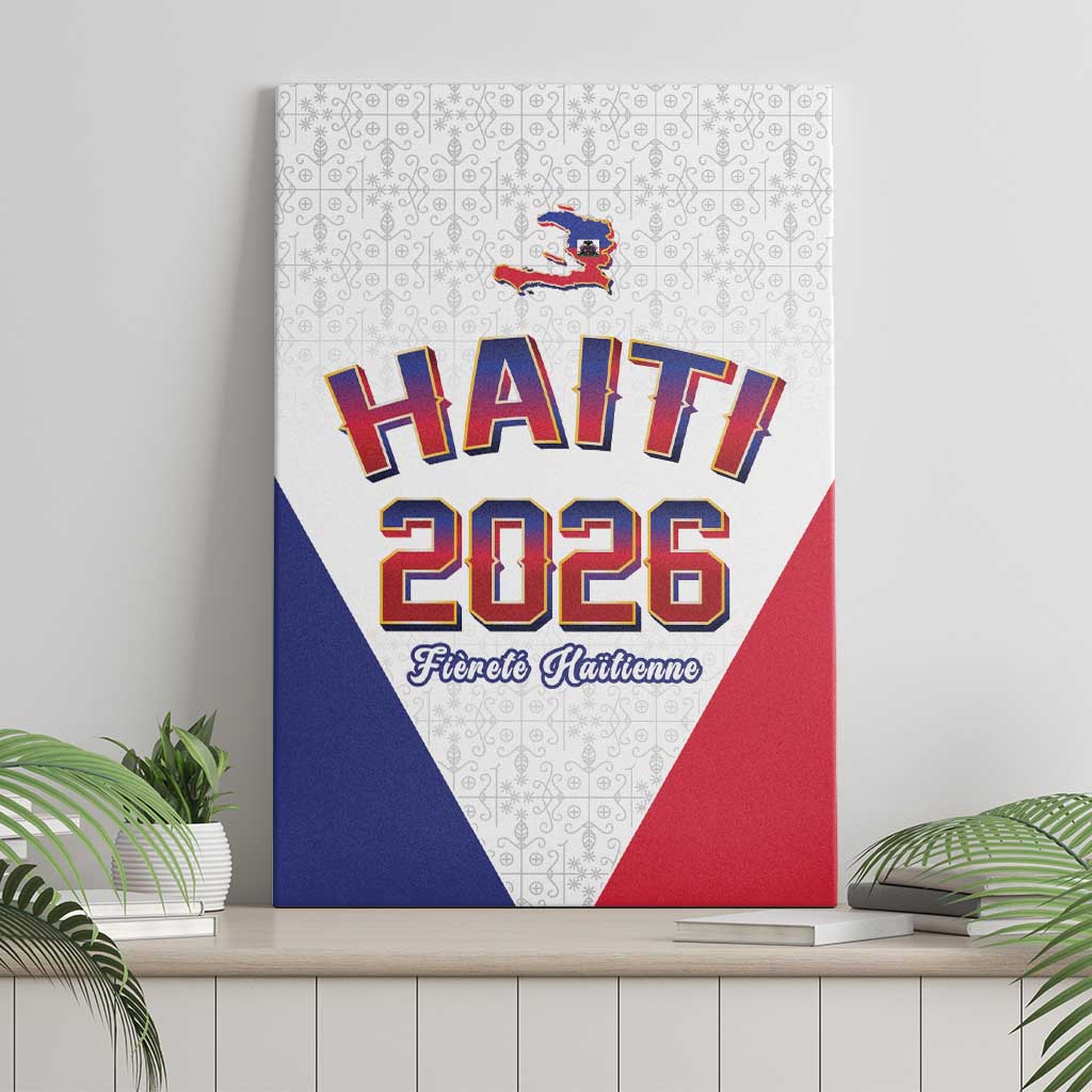 Afro-Haitians World Football 2026 Canvas Wall Art Haiti est de Retour White Voodoo Veve Spirits - African Pride
