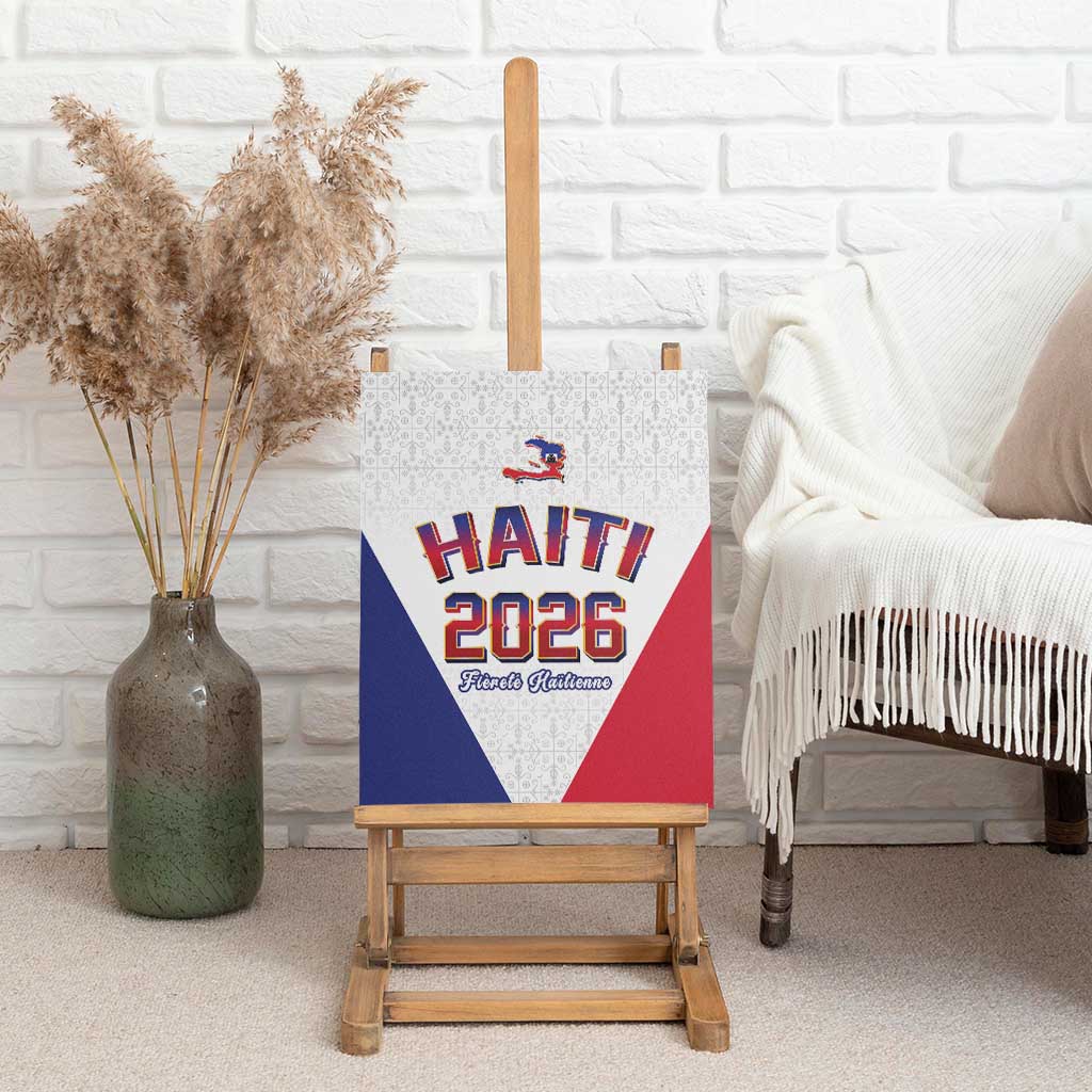 Afro-Haitians World Football 2026 Canvas Wall Art Haiti est de Retour White Voodoo Veve Spirits - African Pride