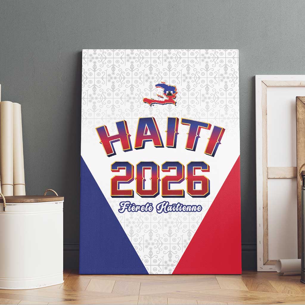 Afro-Haitians World Football 2026 Canvas Wall Art Haiti est de Retour White Voodoo Veve Spirits - African Pride