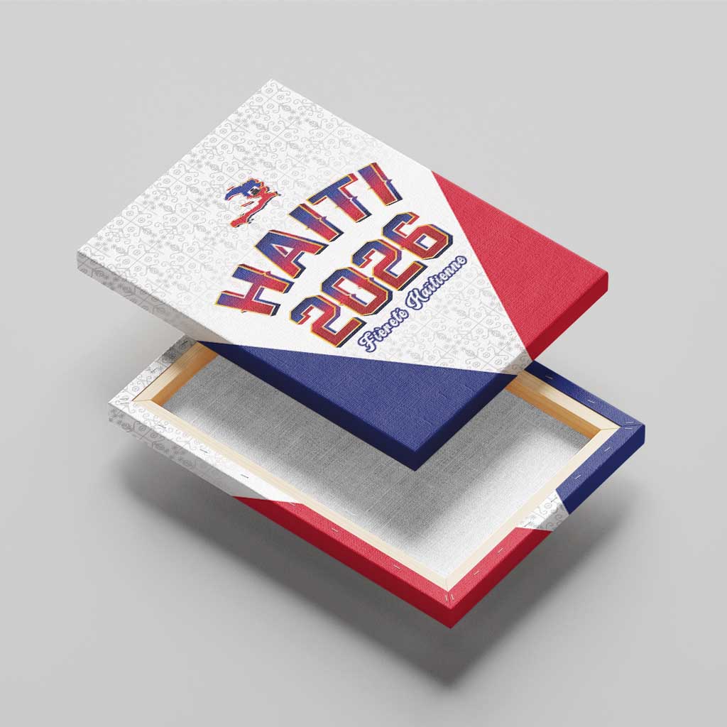 Afro-Haitians World Football 2026 Canvas Wall Art Haiti est de Retour White Voodoo Veve Spirits - African Pride