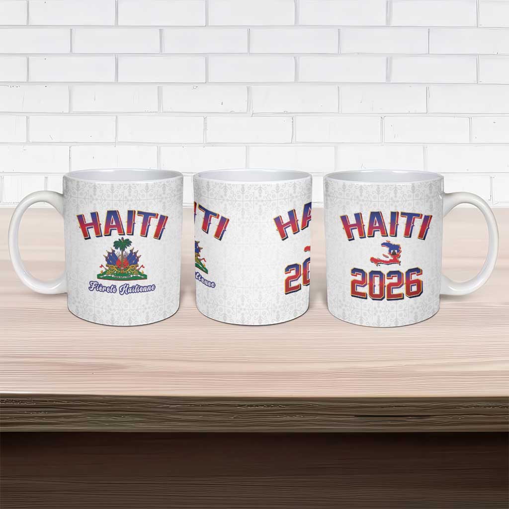 Afro-Haitians World Football 2026 Ceramic Mug Haiti est de Retour White Voodoo Veve Spirits