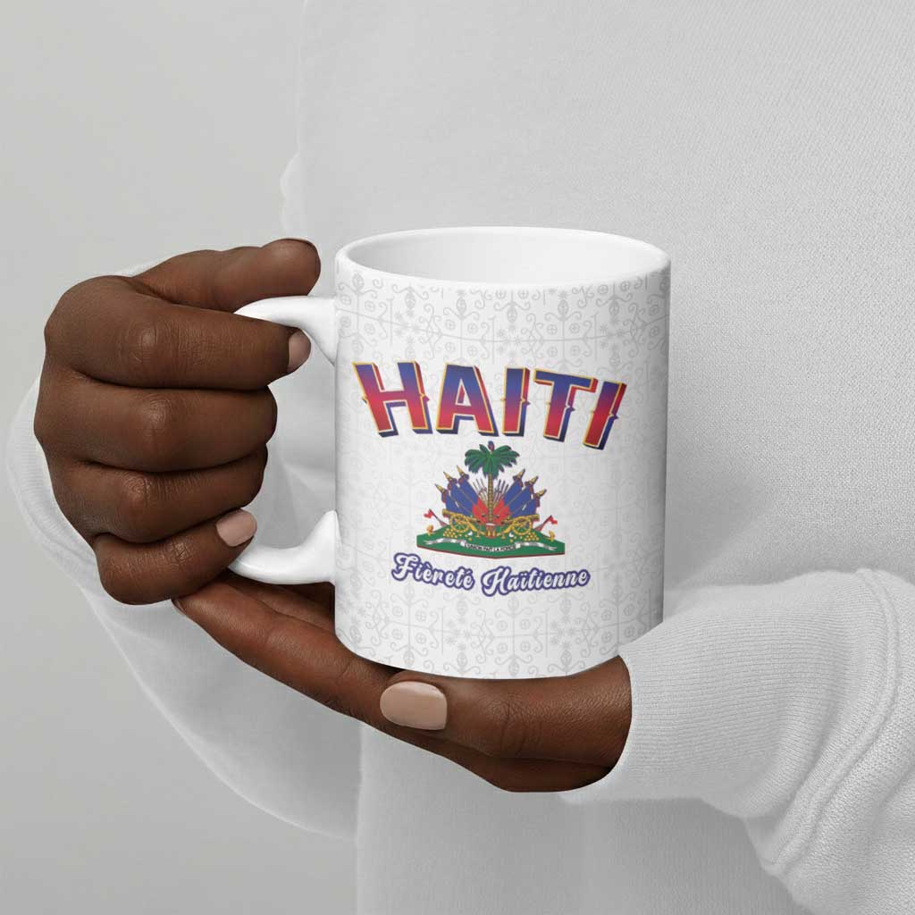 Afro-Haitians World Football 2026 Ceramic Mug Haiti est de Retour White Voodoo Veve Spirits