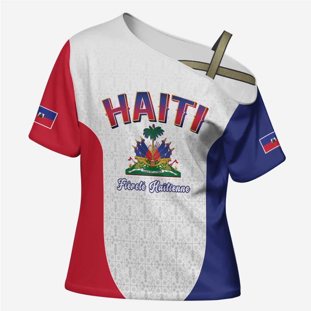 Afro-Haitians World Football 2026 Cross Shoulder Shirt Haiti est de Retour White Voodoo Veve Spirits