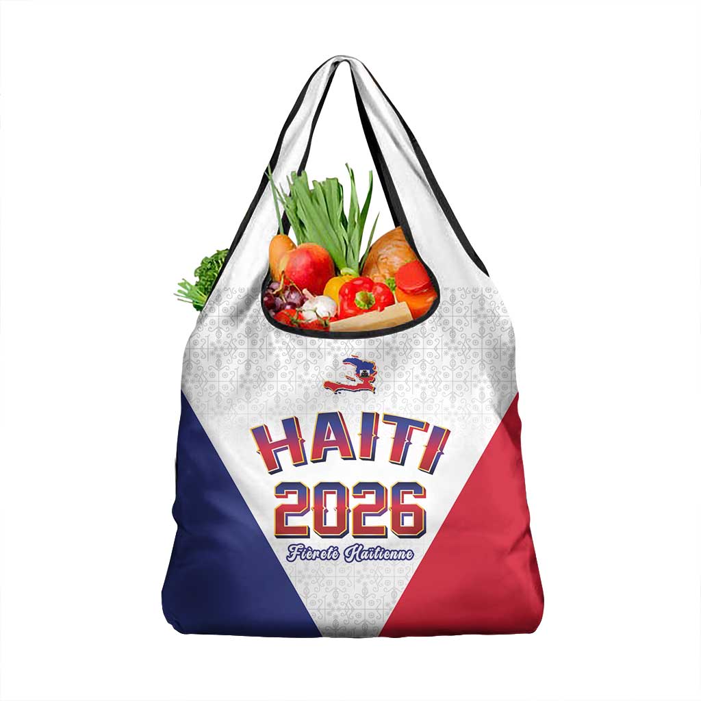 Afro-Haitians World Football 2026 Grocery Bag Haiti est de Retour White Voodoo Veve Spirits - African Pride