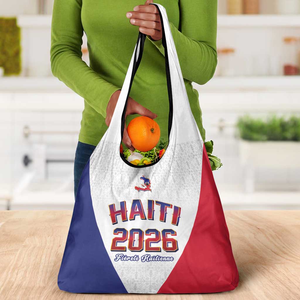 Afro-Haitians World Football 2026 Grocery Bag Haiti est de Retour White Voodoo Veve Spirits - African Pride