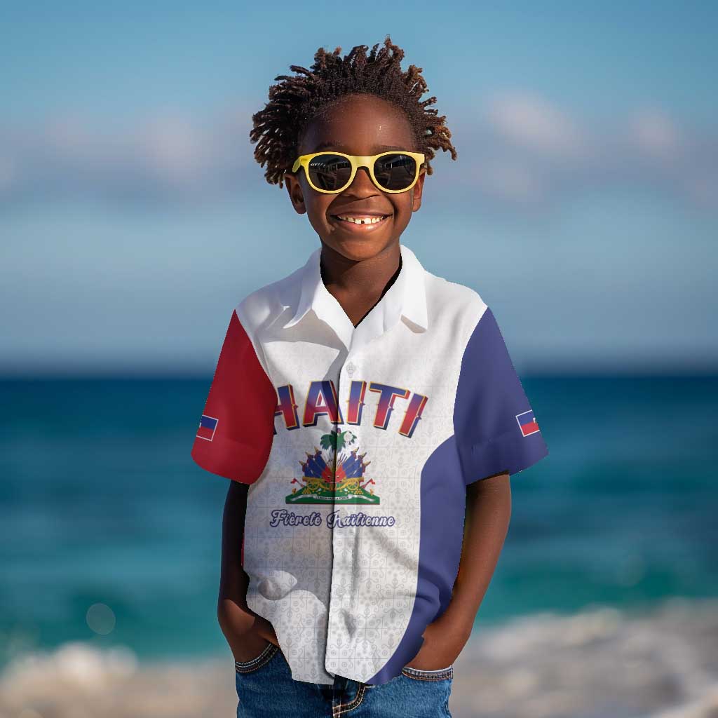 Afro-Haitians World Football 2026 Kid Hawaiian Shirt Haiti est de Retour White Voodoo Veve Spirits - African Pride