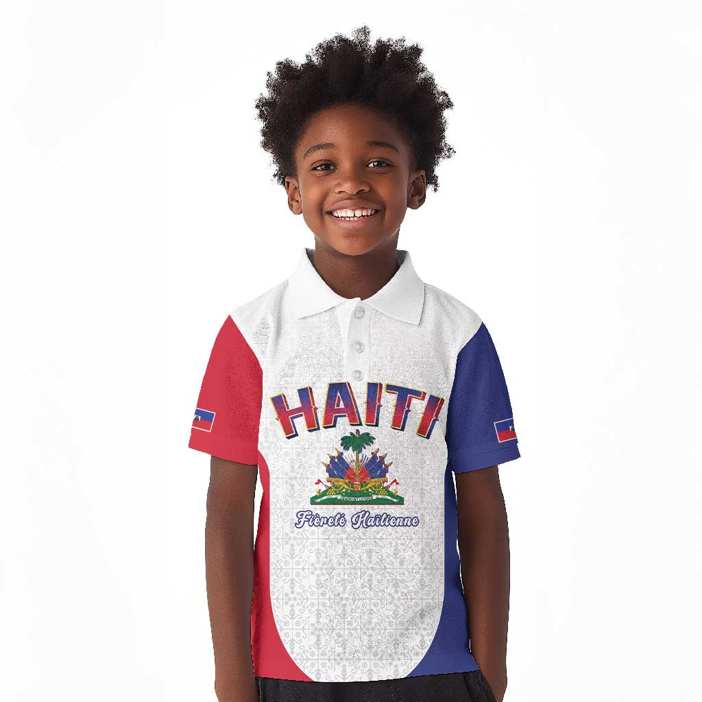 Afro-Haitians World Football 2026 Kid Polo Shirt Haiti est de Retour White Voodoo Veve Spirits - African Pride
