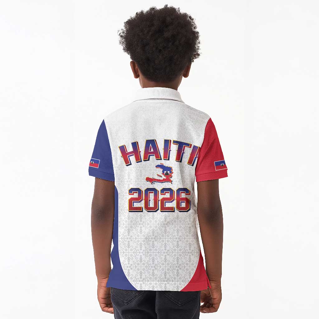 Afro-Haitians World Football 2026 Kid Polo Shirt Haiti est de Retour White Voodoo Veve Spirits - African Pride