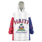 Afro-Haitians World Football 2026 Kid Wearable Blanket Hoodie Haiti est de Retour White Voodoo Veve Spirits - African Pride