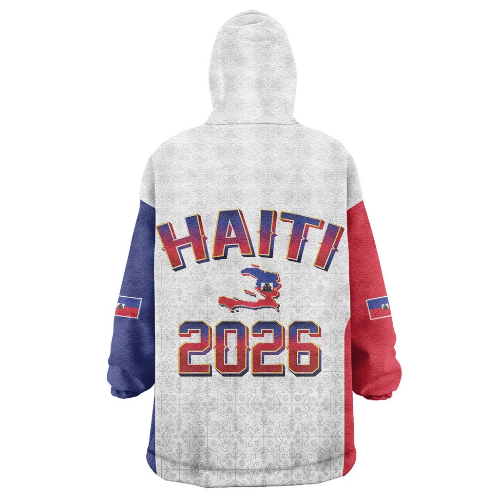 Afro-Haitians World Football 2026 Kid Wearable Blanket Hoodie Haiti est de Retour White Voodoo Veve Spirits - African Pride