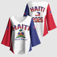 Afro-Haitians World Football 2026 Kimono Sleeve Blouse Haiti est de Retour White Voodoo Veve Spirits