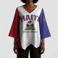 Afro-Haitians World Football 2026 Kimono Sleeve Blouse Haiti est de Retour White Voodoo Veve Spirits