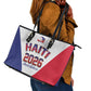 Afro-Haitians World Football 2026 Leather Tote Bag Haiti est de Retour White Voodoo Veve Spirits - African Pride