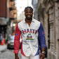 Afro-Haitians World Football 2026 Long Sleeve Button Shirt Haiti est de Retour White Voodoo Veve Spirits - African Pride