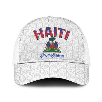 Afro-Haitians World Football 2026 Mesh Trucker Cap Haiti est de Retour White Voodoo Veve Spirits - African Pride