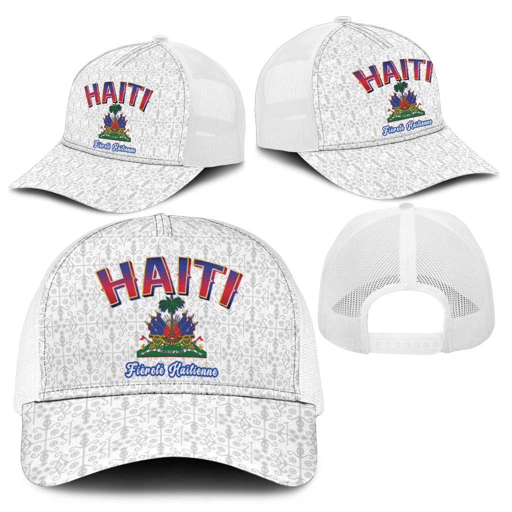 Afro-Haitians World Football 2026 Mesh Trucker Cap Haiti est de Retour White Voodoo Veve Spirits - African Pride
