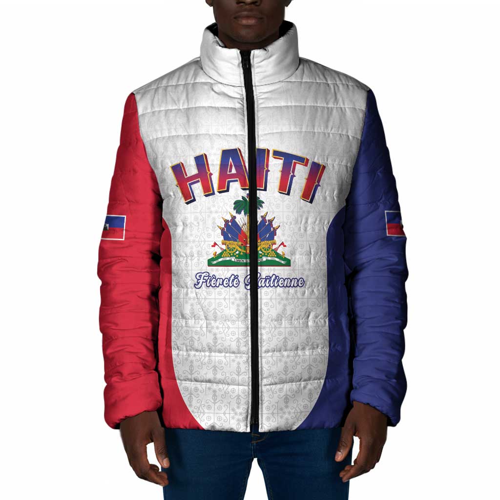 Afro-Haitians World Football 2026 Padded Jacket Haiti est de Retour White Voodoo Veve Spirits