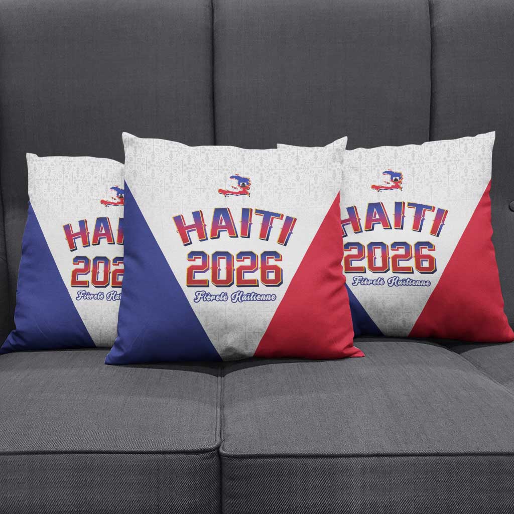 Afro-Haitians World Football 2026 Pillow Cover Haiti est de Retour White Voodoo Veve Spirits