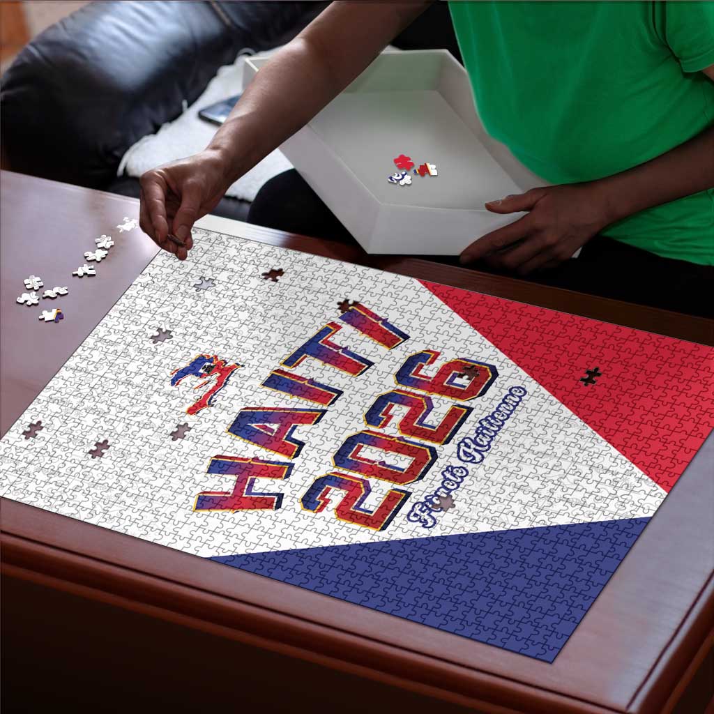 Afro-Haitians World Football 2026 Puzzle Haiti est de Retour White Voodoo Veve Spirits