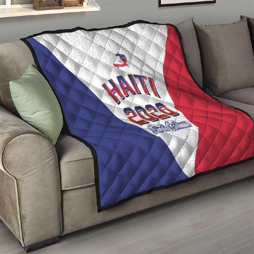 Afro-Haitians World Football 2026 Quilt Haiti est de Retour White Voodoo Veve Spirits - African Pride