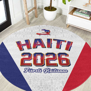 Afro-Haitians World Football 2026 Round Carpet Haiti est de Retour White Voodoo Veve Spirits - African Pride