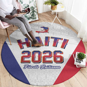Afro-Haitians World Football 2026 Round Carpet Haiti est de Retour White Voodoo Veve Spirits - African Pride