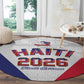 Afro-Haitians World Football 2026 Round Carpet Haiti est de Retour White Voodoo Veve Spirits - African Pride