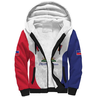 Afro-Haitians World Football 2026 Sherpa Hoodie Haiti est de Retour White Voodoo Veve Spirits - African Pride