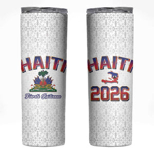 Afro-Haitians World Football 2026 Skinny Tumbler Haiti est de Retour White Voodoo Veve Spirits - African Pride