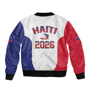 Afro-Haitians World Football 2026 Sleeve Zip Bomber Jacket Haiti est de Retour White Voodoo Veve Spirits - African Pride