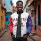 Afro-Haitians World Football 2026 Sleeve Zip Bomber Jacket Haiti est de Retour White Voodoo Veve Spirits - African Pride