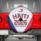 Afro-Haitians World Football 2026 Spare Tire Cover Haiti est de Retour White Voodoo Veve Spirits - African Pride