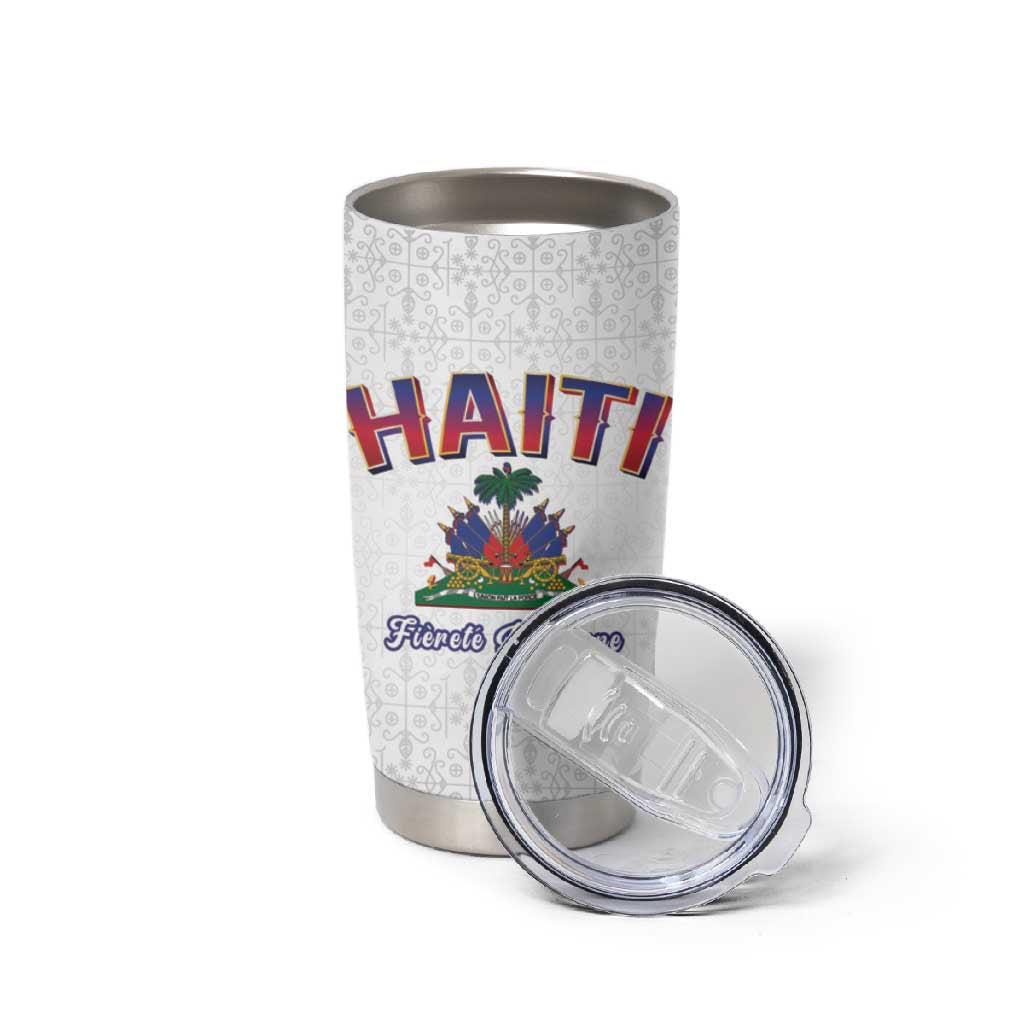 Afro-Haitians World Football 2026 Tumbler Cup Haiti est de Retour White Voodoo Veve Spirits - African Pride