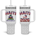 Afro-Haitians World Football 2026 Tumbler With Handle Haiti est de Retour White Voodoo Veve Spirits - African Pride