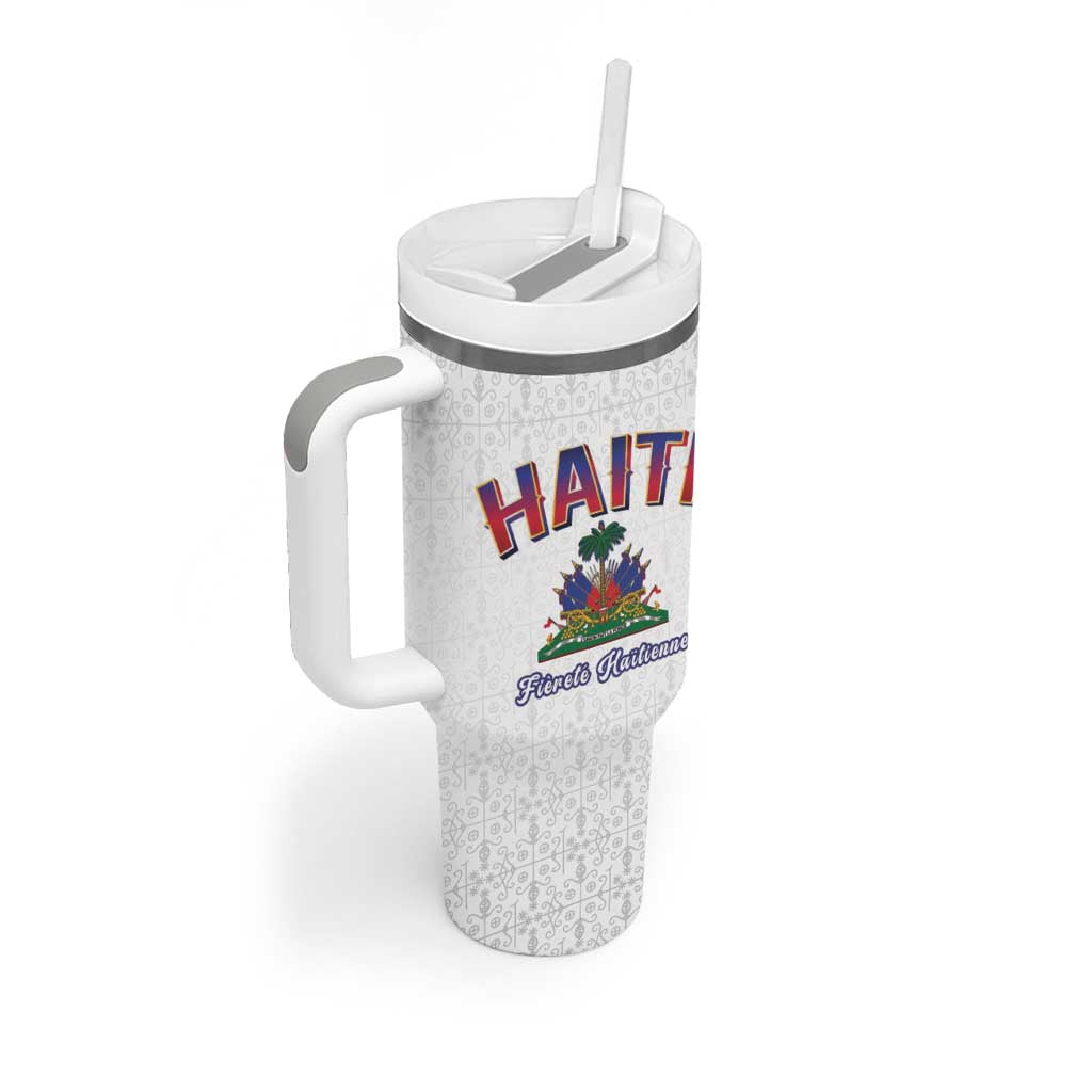Afro-Haitians World Football 2026 Tumbler With Handle Haiti est de Retour White Voodoo Veve Spirits - African Pride