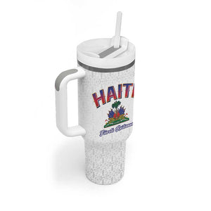 Afro-Haitians World Football 2026 Tumbler With Handle Haiti est de Retour White Voodoo Veve Spirits - African Pride