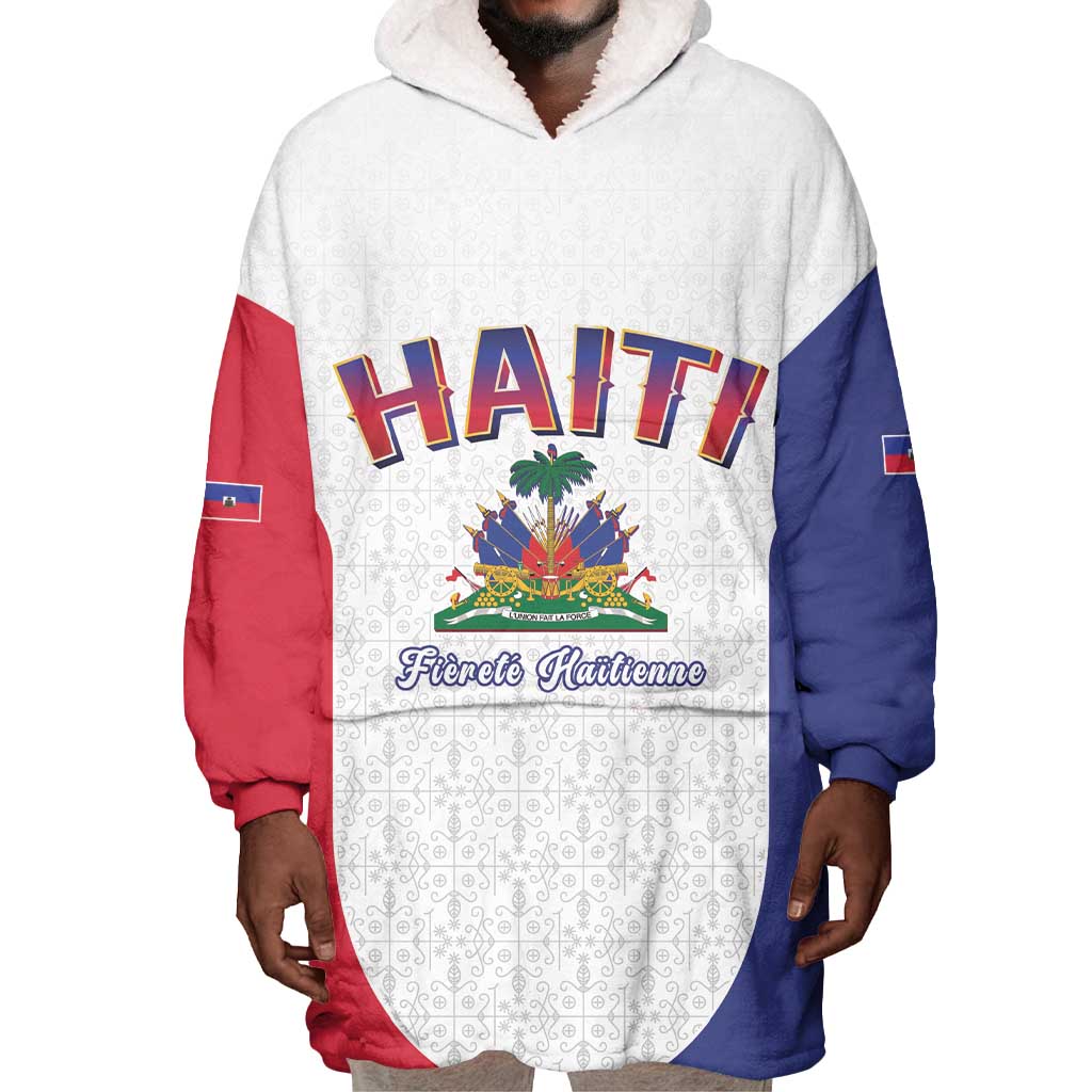 Afro-Haitians World Football 2026 Wearable Blanket Hoodie Haiti est de Retour White Voodoo Veve Spirits - African Pride