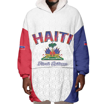 Afro-Haitians World Football 2026 Wearable Blanket Hoodie Haiti est de Retour White Voodoo Veve Spirits - African Pride