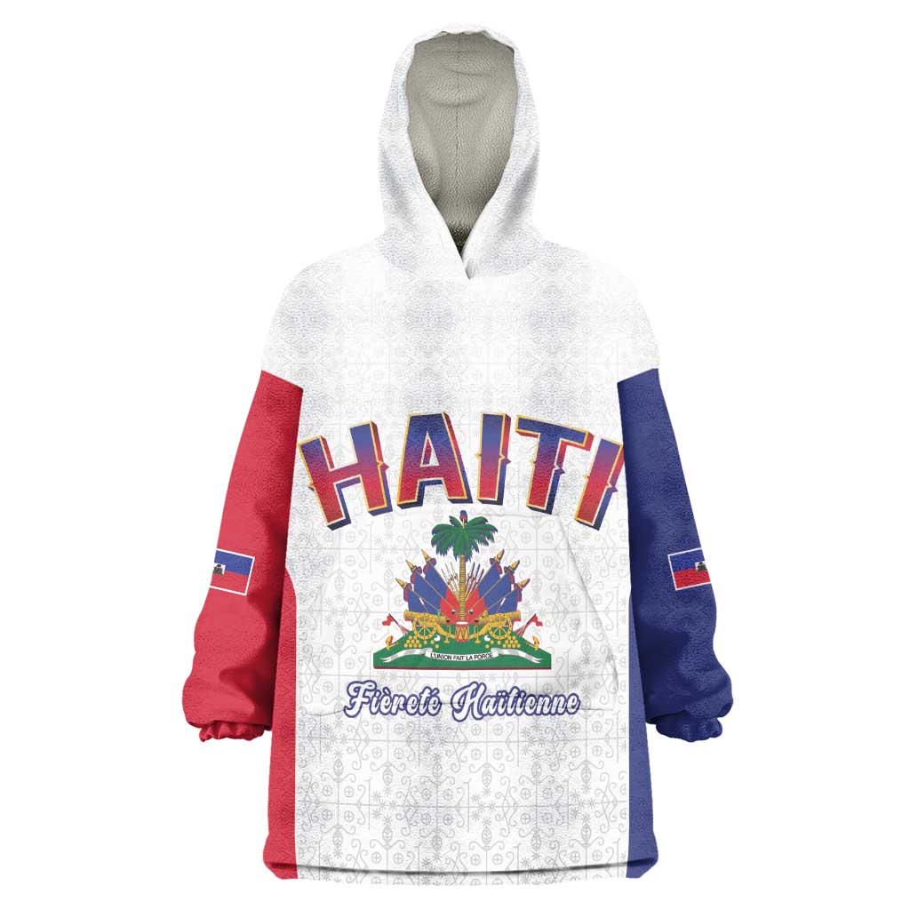 Afro-Haitians World Football 2026 Wearable Blanket Hoodie Haiti est de Retour White Voodoo Veve Spirits - African Pride