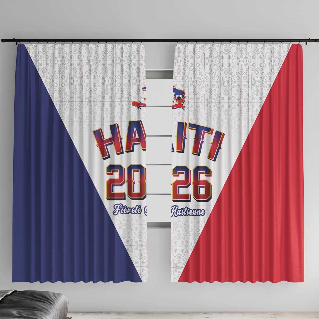 Afro-Haitians World Football 2026 Window Curtain Haiti est de Retour White Voodoo Veve Spirits - African Pride