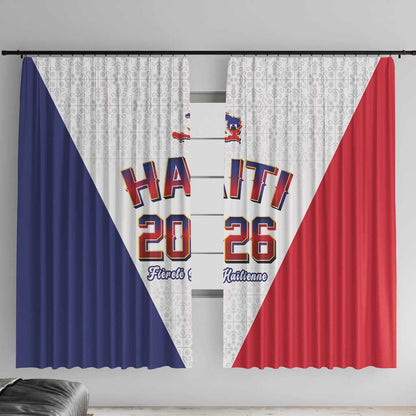 Afro-Haitians World Football 2026 Window Curtain Haiti est de Retour White Voodoo Veve Spirits - African Pride