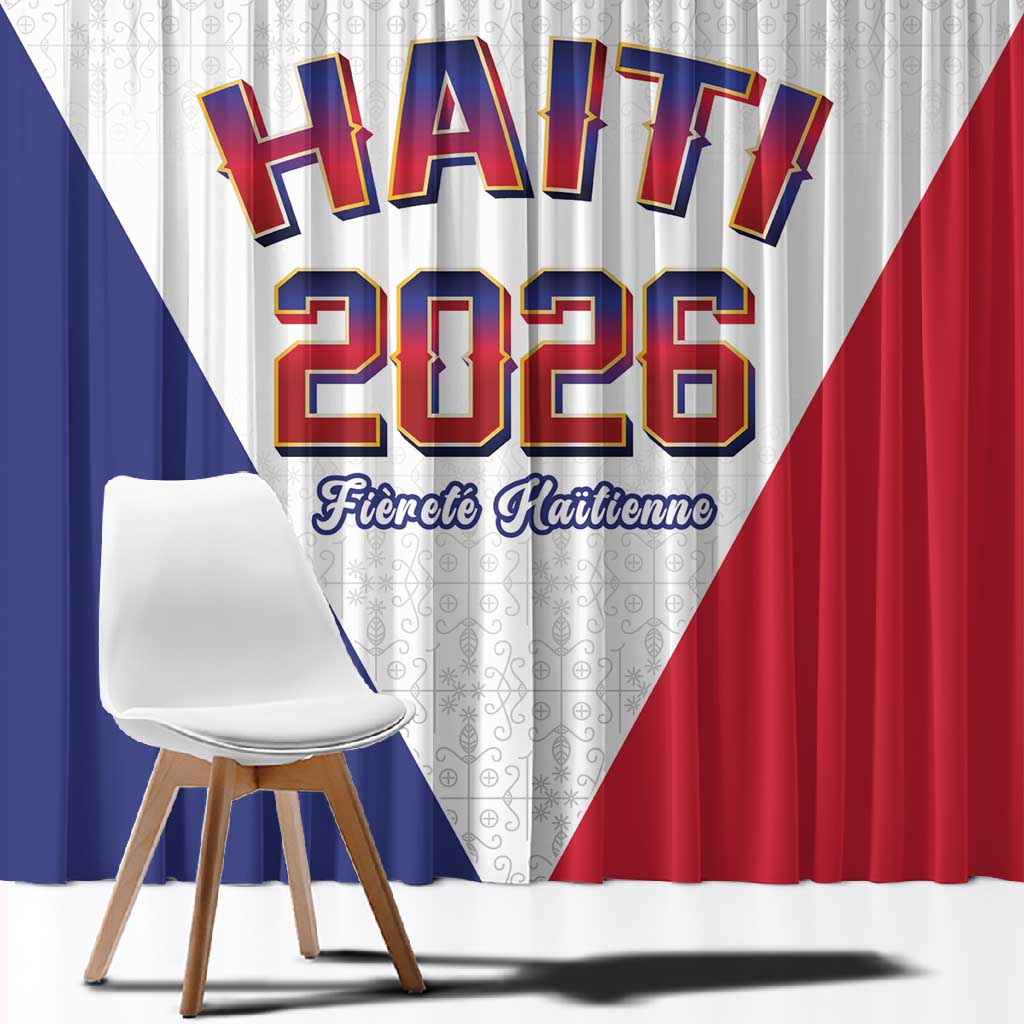 Afro-Haitians World Football 2026 Window Curtain Haiti est de Retour White Voodoo Veve Spirits - African Pride