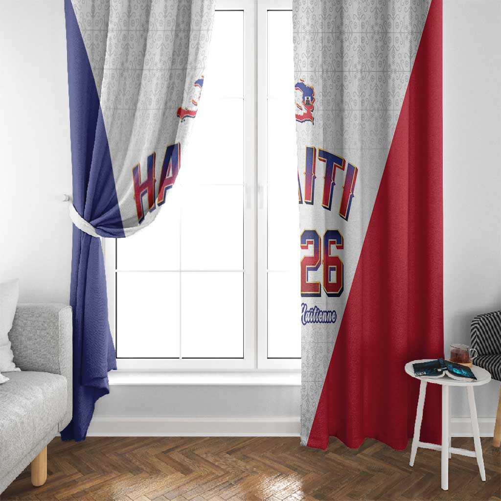 Afro-Haitians World Football 2026 Window Curtain Haiti est de Retour White Voodoo Veve Spirits - African Pride