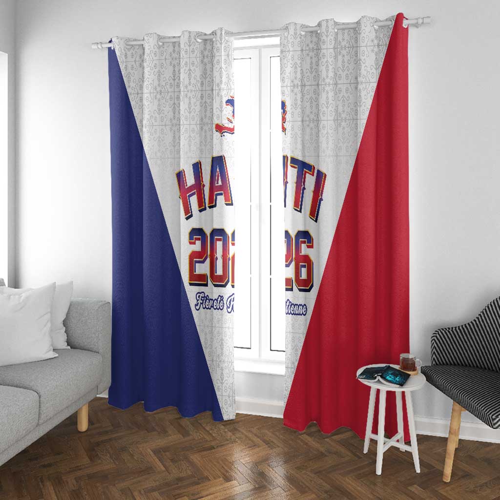 Afro-Haitians World Football 2026 Window Curtain Haiti est de Retour White Voodoo Veve Spirits - African Pride