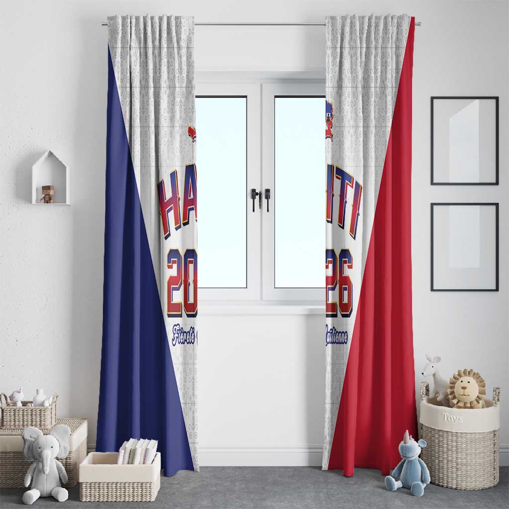 Afro-Haitians World Football 2026 Window Curtain Haiti est de Retour White Voodoo Veve Spirits - African Pride